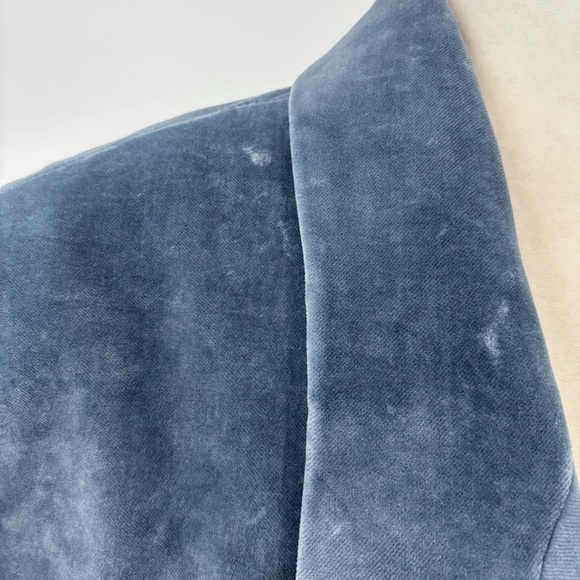 Frame blue velvet double-breasted blazer - Picture 5 of 8